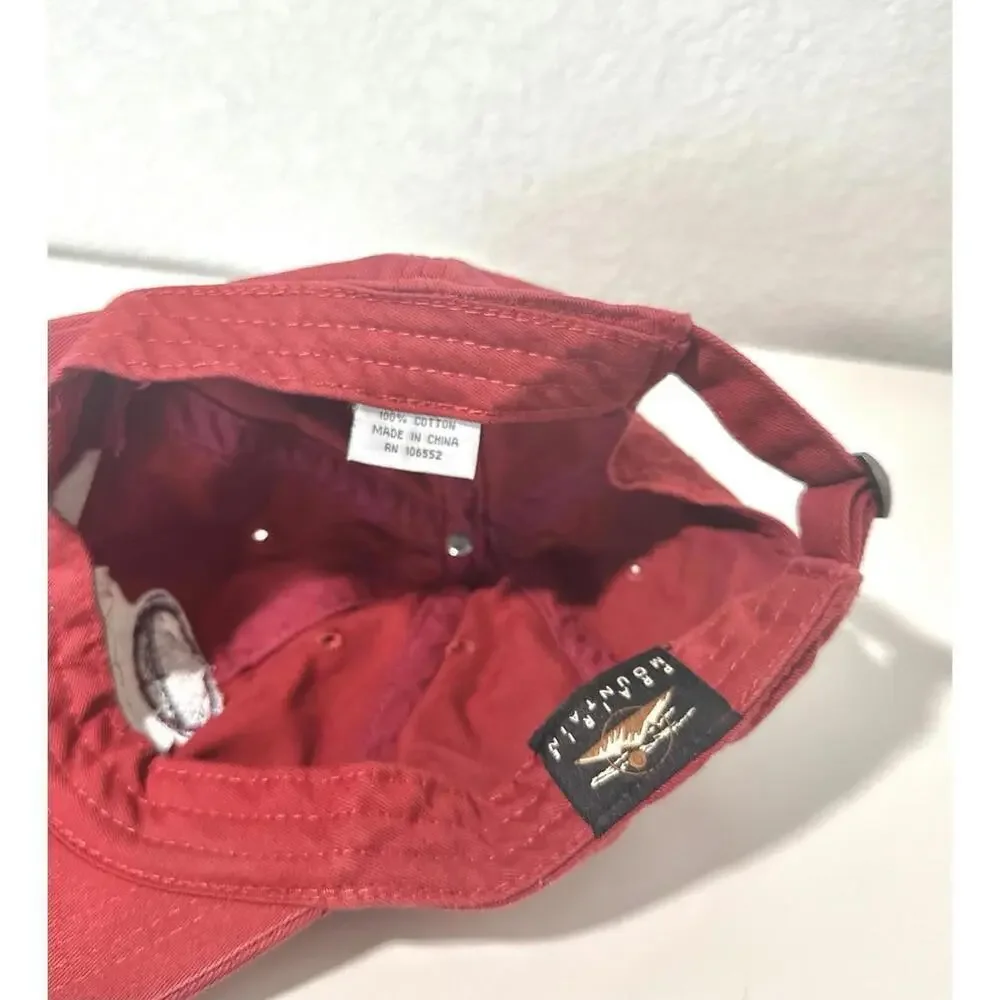 Prairie Mountain White Fish Montana Embroidered Red Adjustable Baseball Hat